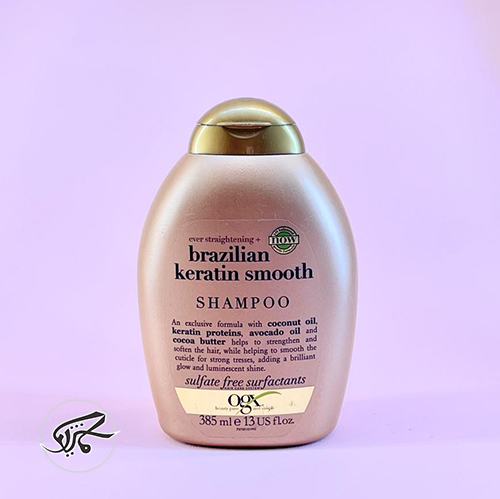 شامپو بدون سولفات او جی ایکس مدل کراتین برزیلی Ogx Brazilan Keratin Smooth Shampoo