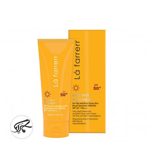 کرم ضد آفتاب وضد لک بی رنگ لافارر (پوست چرب ومستعد آکنه) La Farrerr Anti Spot Sunscreen Spf 50