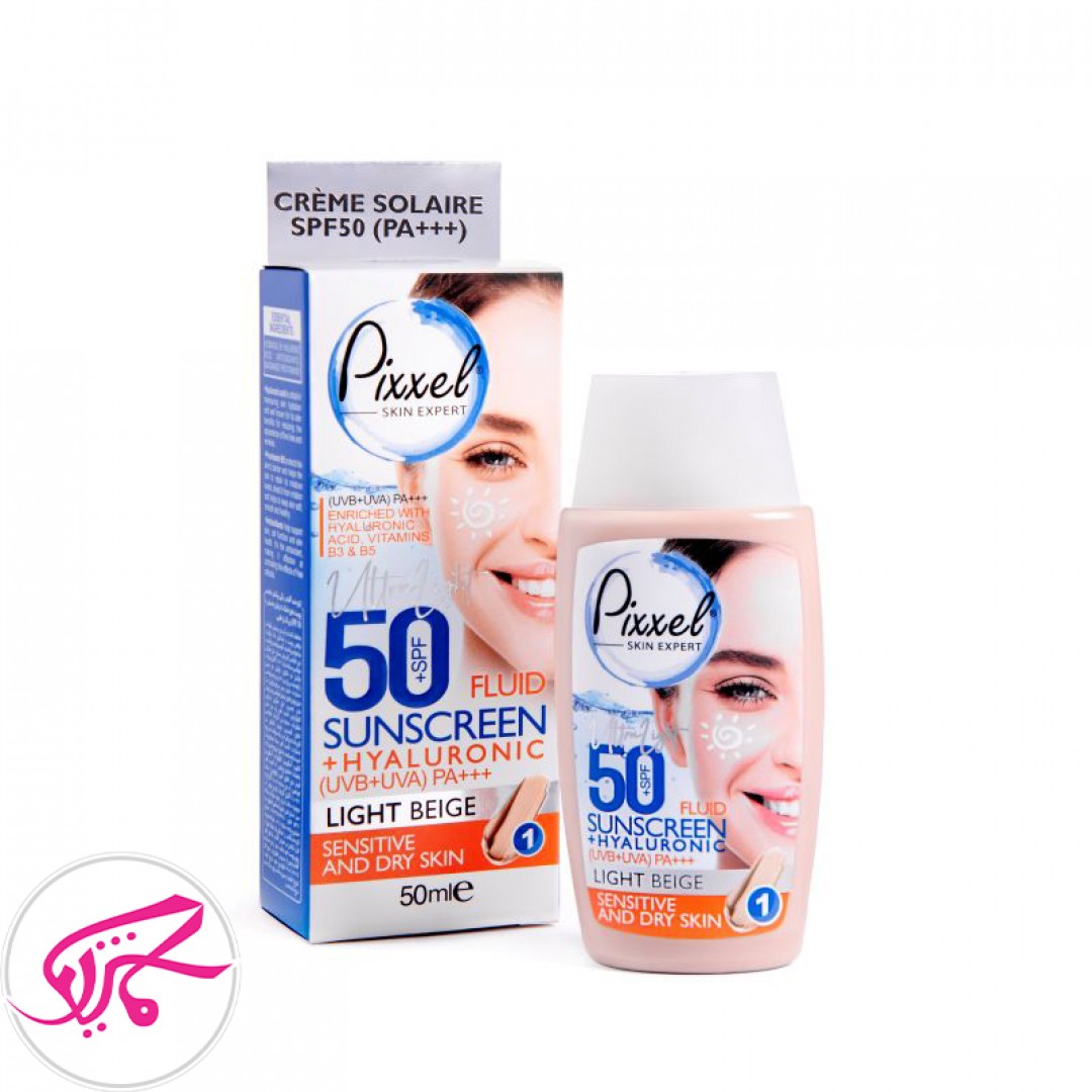 ضد آفتاب بژ روشن پیکسل مناسب پوست خشک SPF50 حجم ۵۰ میل