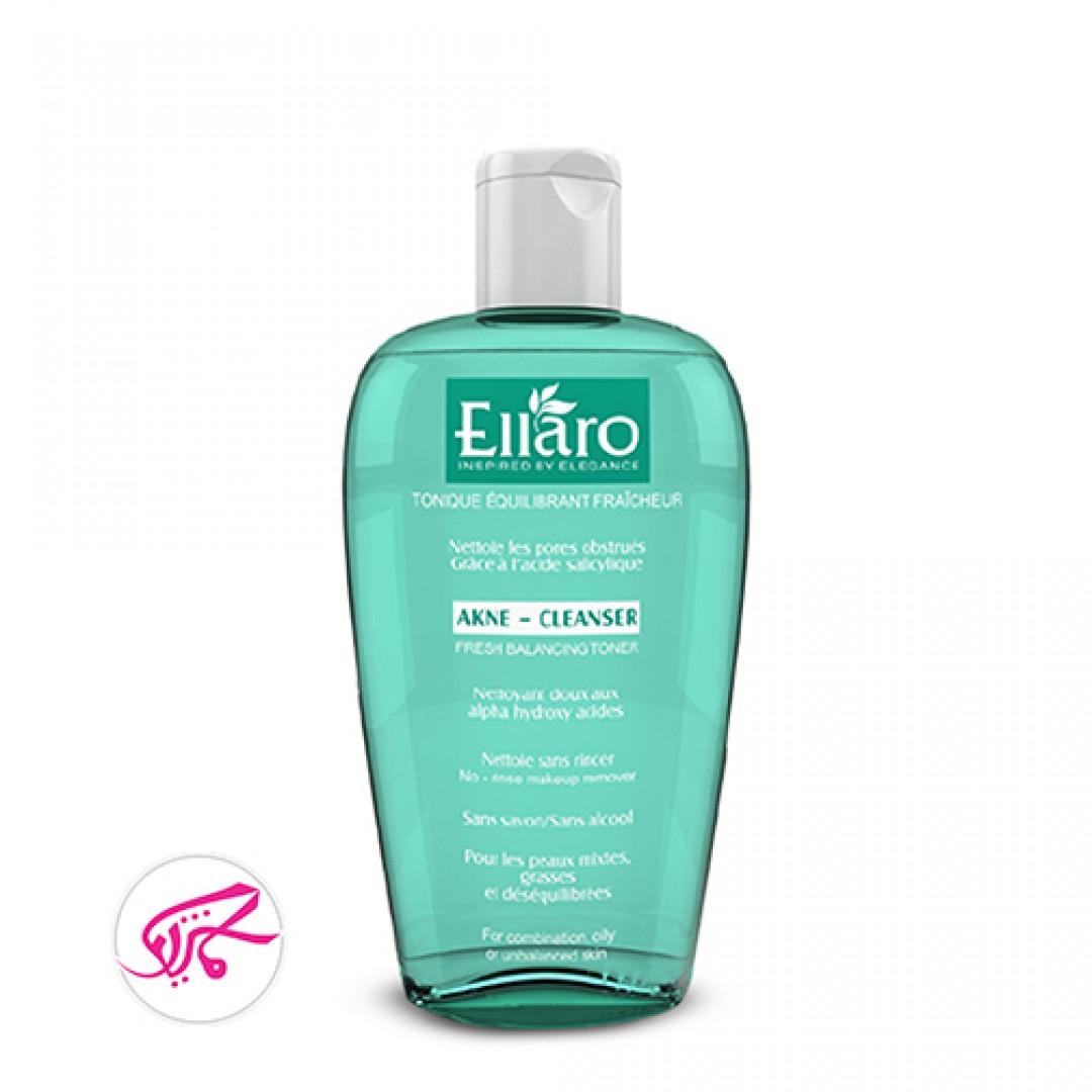 تونر پاک کننده الارو پوست چرب Ellaro Ake=ne Cleanser