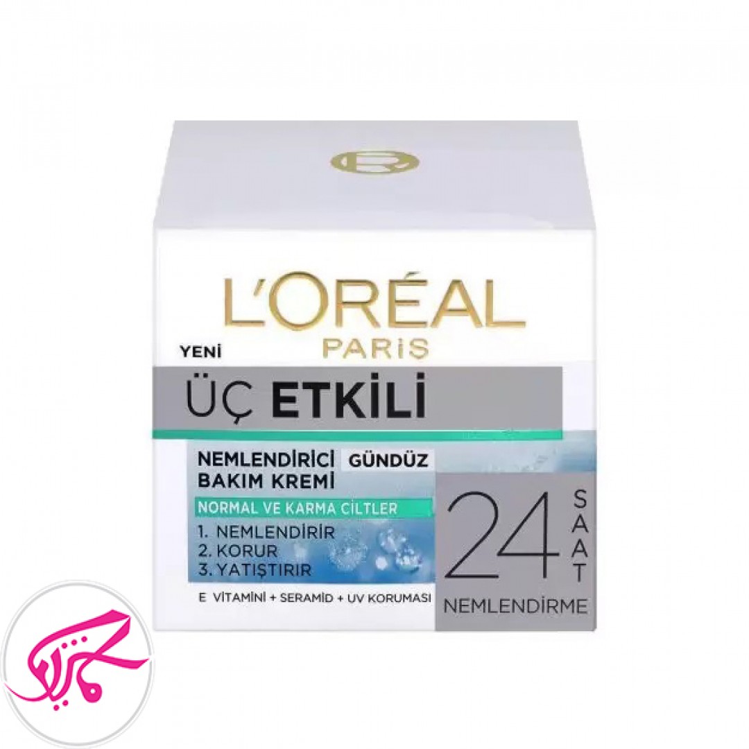 کرم آبرسان پوست نرمال و مختلط لورال  L’Oreal Paris Normal & Mixed Skin Moisturizer 24h 50ml