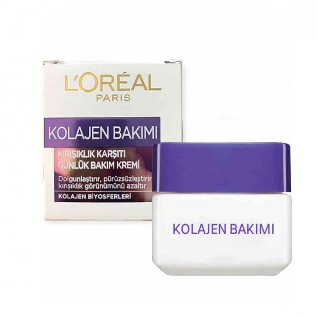 کرم کلاژن ساز و آبرسان 48 ساعته لورال Loreal Anti Wrinkle Collagen Cream 50Ml