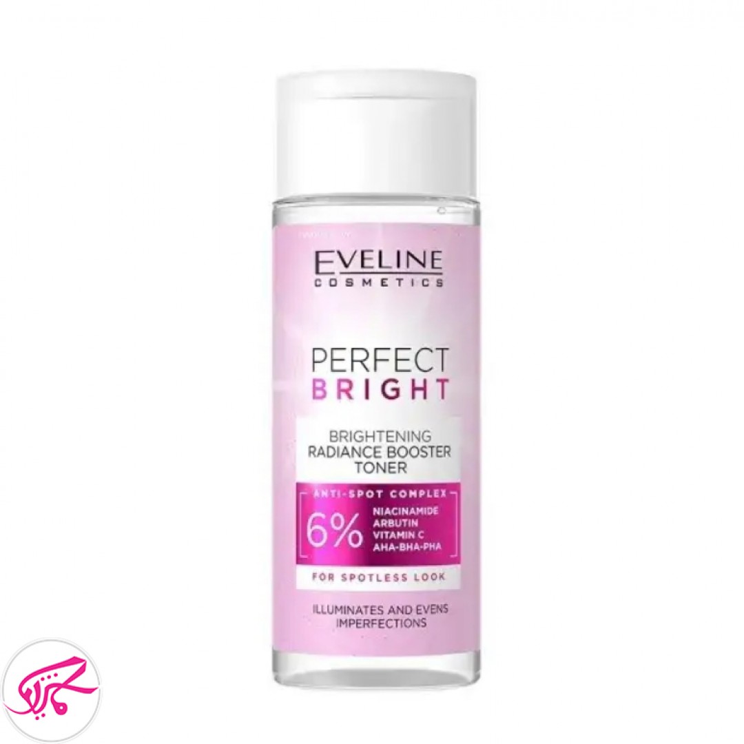 تونر روشن کننده و شفاف کننده پوستاولاین مدل نیاسینامید پرفکت Eveline Niacinamide Perfect Bright Skin Brightening Toner 1