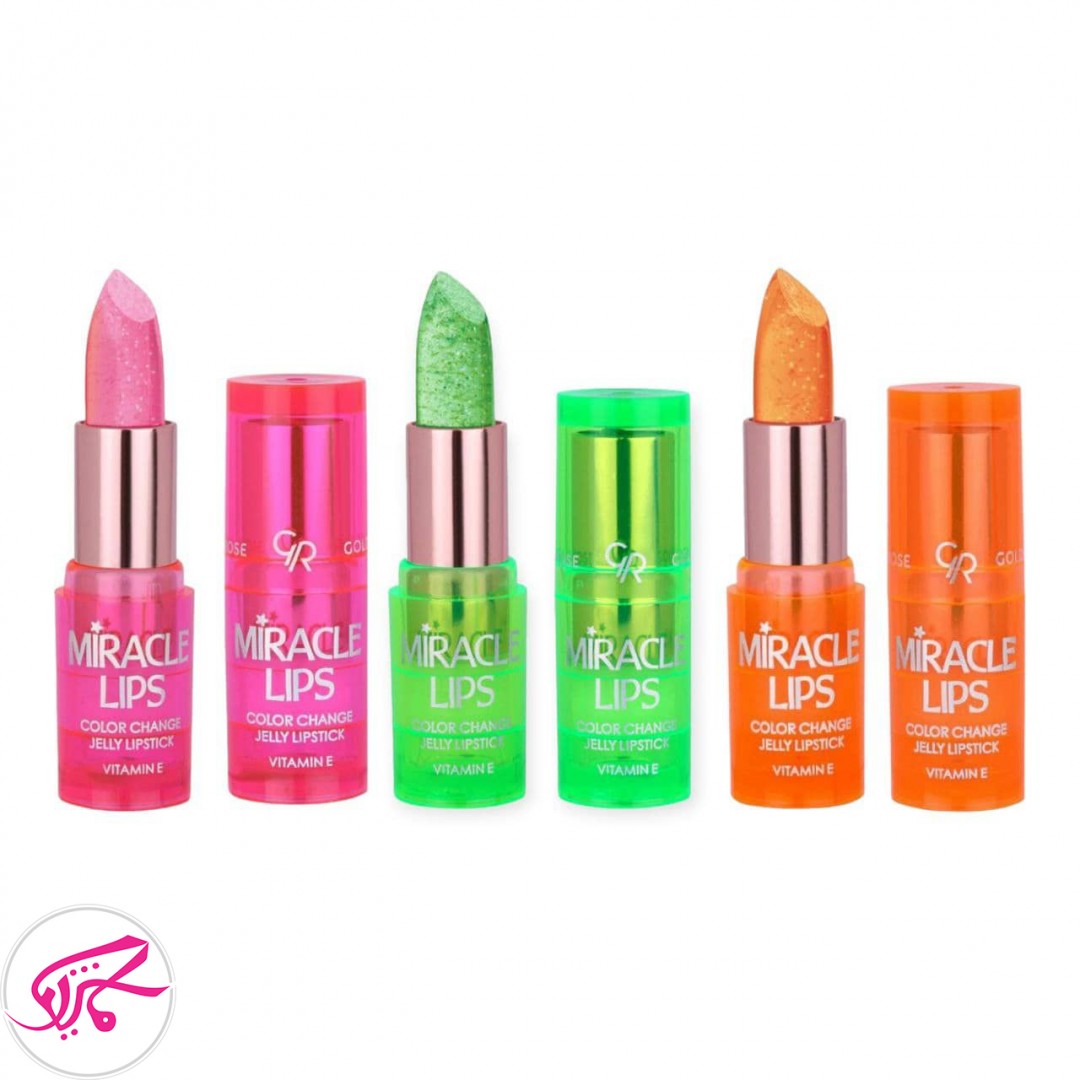رژ لب جامد ژله ای حرارتی میراکل گلدن‌رز GOLDENROSE مدل Miracle