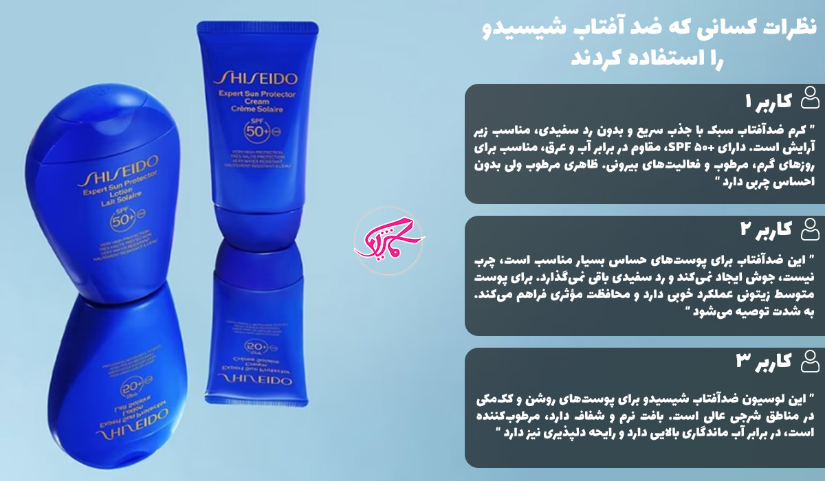 نظرات کسانی که ضد آفتاب شیسیدو را استفاده کردند