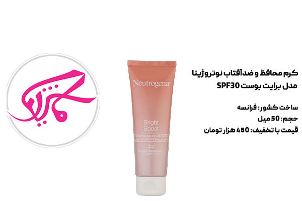 کرم محافظ و ضدآفتاب نوتروژینا مدل برایت بوست SPF30