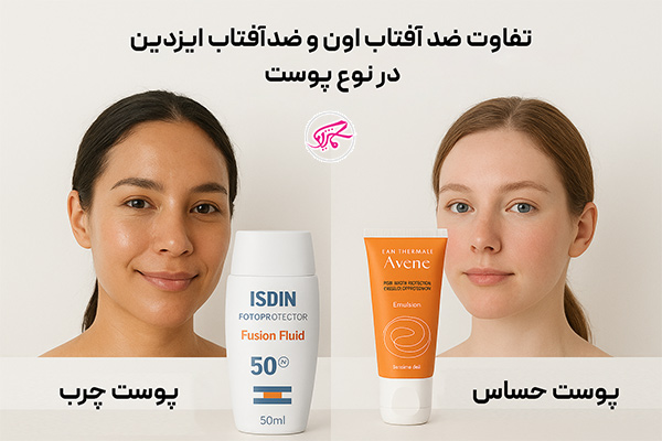 تفاوت ضد آفتاب اون و ضدآفتاب ایزدین در نوع پوست
