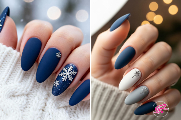 طرح ناخن زمستانی ساده