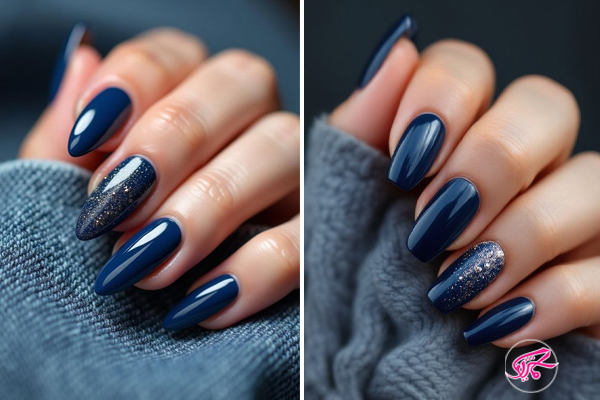 ناخن‌های آبی تیره