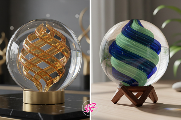 گوی شیشه‌ای دکوراتیو دست‌ساز