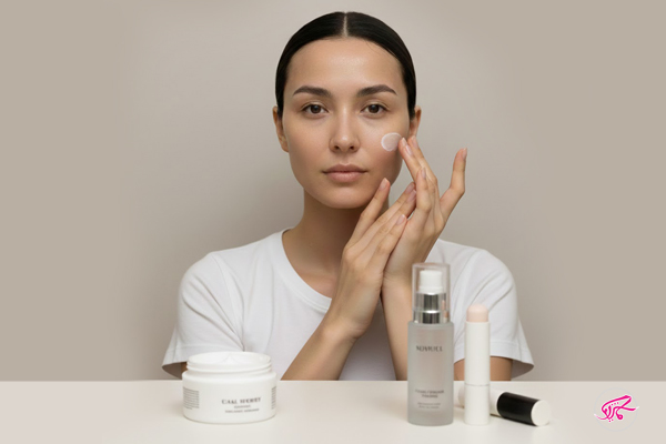 پاکسازی و مرطوب کردن پوست قبل از استفاده از رژگونه استیکی