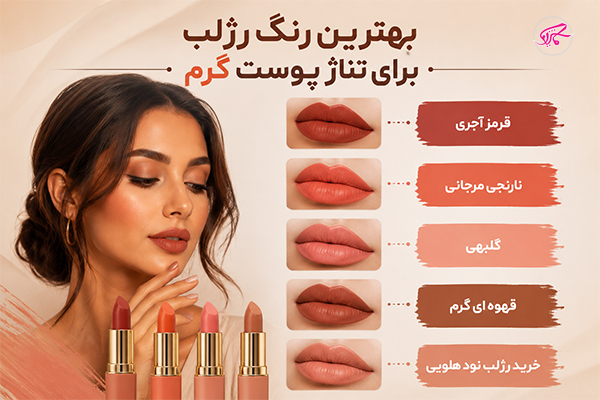 بهترین رنگ رژلب برای تناژ پوست گرم