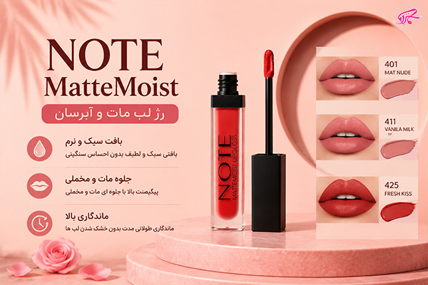 رژ لب مات و آبرسان NOTE MatteMoist