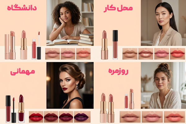 انتخاب نوع رژ بر اساس موقعیت استفاده