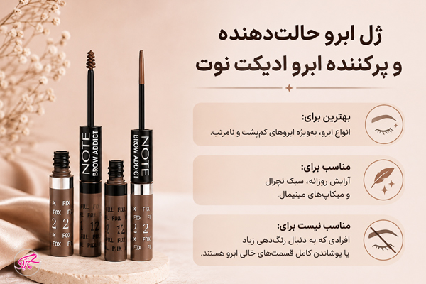 ژل ابرو حالتدهنده و پرکننده ابرو ادیکت نوت