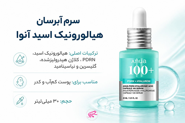 سرم آبرسان هیالورونیک اسید آنوا
